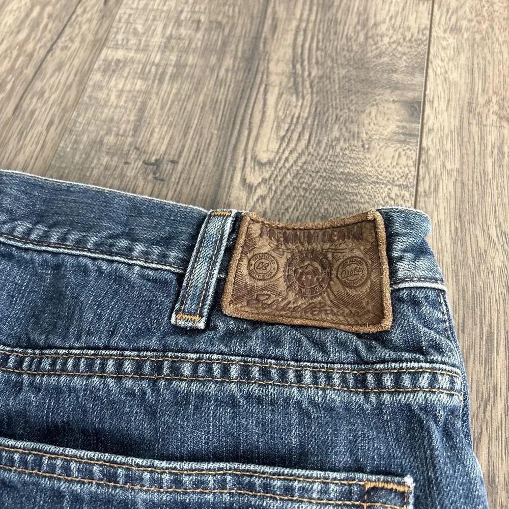Eddie Bauer Flannel Lined Jeans Mens 36x34 Blue‎ Relaxed Fit Straight Leg Denim